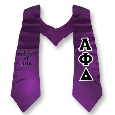 Alpha Phi Delta Graduation Stole, 3-inch Twill Letters - TWILL