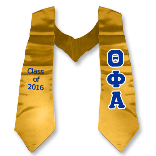 Theta Phi Alpha Graduation Stole, 3-inch Twill Letters - TWILL