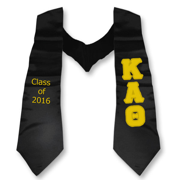 Kappa Alpha Theta Graduation Stole, 3-inch Twill Letters - TWILL