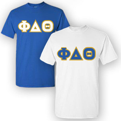 Phi Delta Theta Lettered T-Shirt, 2-Pack Bundle Deal - TWILL