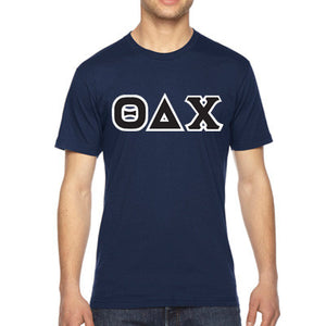 Theta Delta Chi Fraternity Jersey Tee with Custom Letters - Bella 3001 - TWILL