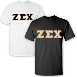 Zeta Sigma Chi Lettered T-Shirt, 2-Pack Bundle Deal - G500 (2) - TWILL