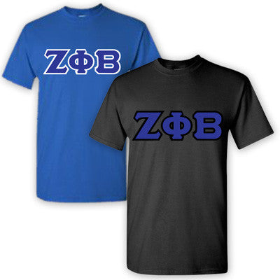 Zeta Phi Beta Lettered T-Shirt, 2-Pack Bundle Deal - G500 (2) - TWILL