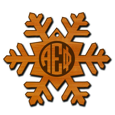 Greek Engraved Snowflake Ornament - LZR