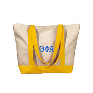 Theta Phi Alpha Canvas Boat Tote, 1-Color Greek Letters - BE004 - EMB