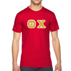Theta Chi Fraternity Jersey Tee with Custom Letters - Bella 3001 - TWILL