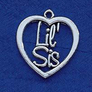 Sorority Lil Sis Heart Charm - Campus ID cid247 or 248B