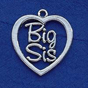 Sorority Big Sis Heart Charm - Campus ID cid247 or 248B