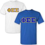 Phi Sigma Sigma Lettered T-Shirt, 2-Pack Bundle Deal - G500 (2) - TWILL