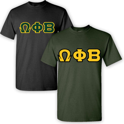 Omega Phi Beta Lettered T-Shirt, 2-Pack Bundle Deal - G500 (2) - TWILL