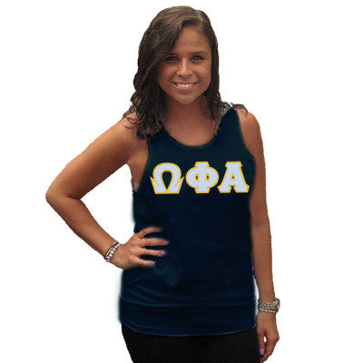 Omega Phi Alpha Sorority Tank Top - Next Level 3633 - TWILL