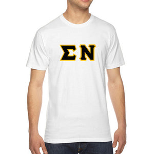 Sigma Nu Fraternity Jersey Tee with Custom Letters - Bella 3001 - TWILL