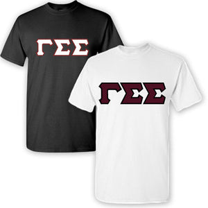 Gamma Sigma Sigma Lettered T-Shirt, 2-Pack Bundle Deal - G500 (2) - TWILL