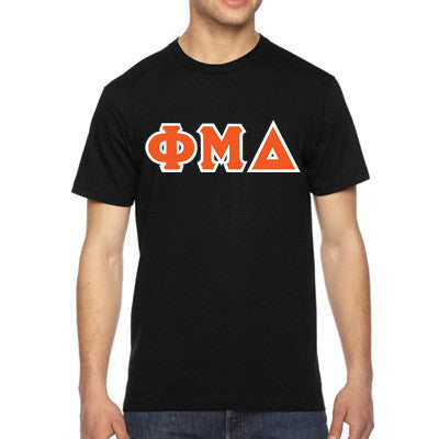 Phi Mu Delta Fraternity Jersey Tee with Custom Letters - Bella 3001 - TWILL