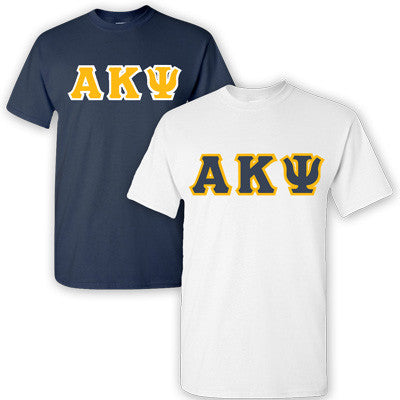 Alpha Kappa Psi Lettered T-Shirt, 2-Pack Bundle Deal - G500 (2) - TWILL