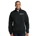 Phi Kappa Sigma Quarter-Zip Sweatshirt, 2-Color Greek Letters - 995M - EMB