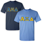 Alpha Xi Delta Lettered T-Shirt, 2-Pack Bundle Deal - G500 (2) - TWILL