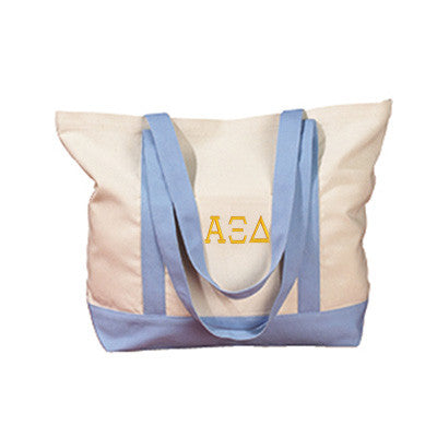 Alpha Xi Delta Sorority Embroidered Boat Tote - Bag Edge BE004 - EMB