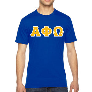 Alpha Phi Omega Fraternity Jersey Tee with Custom Letters - Bella 3001 - TWILL