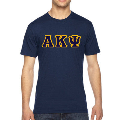 Alpha Kappa Psi Fraternity Jersey Tee with Custom Letters - Bella 3001 - TWILL