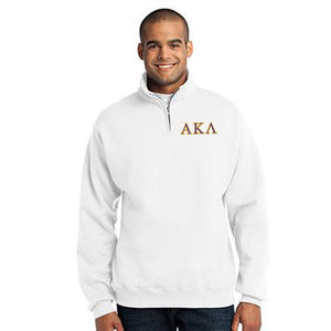 Alpha Kappa Lambda Quarter-Zip Sweatshirt, 2-Color Greek Letters - 995M - EMB