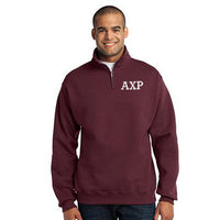 Alpha Chi Rho Quarter-Zip Sweatshirt, 2-Color Greek Letters - 995M - EMB