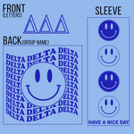 Printed Sleeve Nice Day Smiley Design - CAD