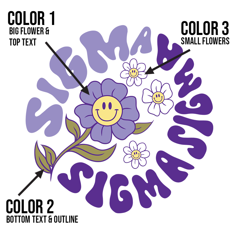 Printed Groovy Smile Design - DTG