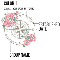 Printed Floral Compass Design - DTG