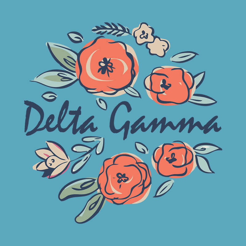 Printed Floral Circle Design - DTG