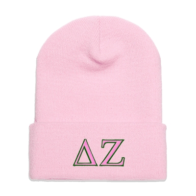 Sorority Cuffed Beanie, 2-Color Greek Letters - Yupoong 1501 - EMB
