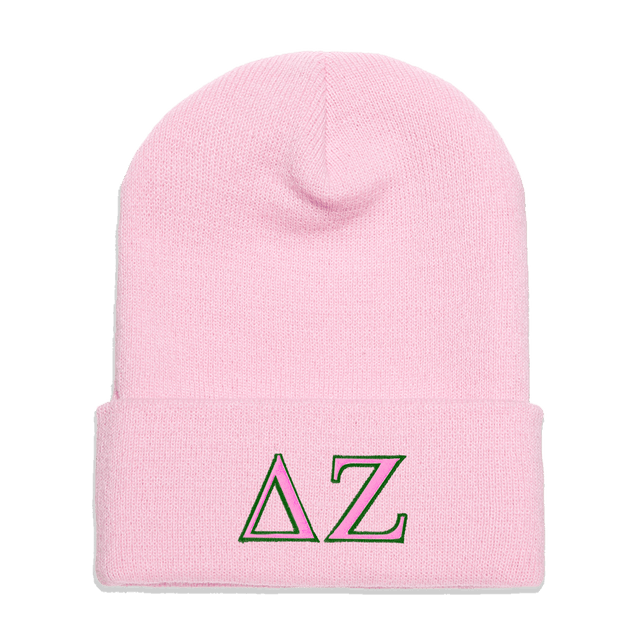 Sorority Cuffed Beanie, 2-Color Greek Letters - Yupoong 1501 - EMB