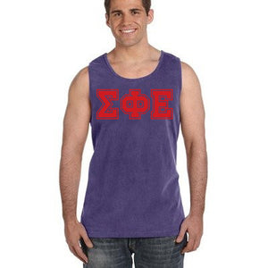 Fraternity Garment-Dyed Tank-Top, Printed Varsity Letters - C9360 - CAD