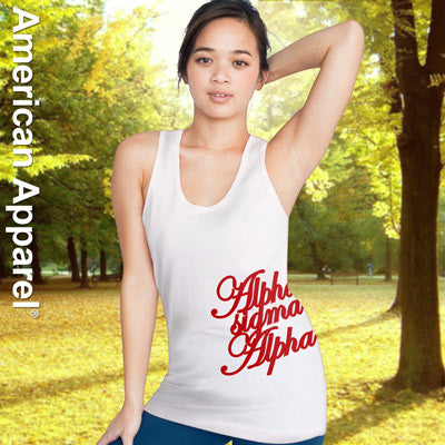 Alpha Sigma Alpha Sorority Printed Tank Top - American Apparel 2408W - CAD