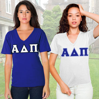 Alpha Delta Pi Sorority V-Neck Shirt , 2-Pack Bundle Deal - TWILL