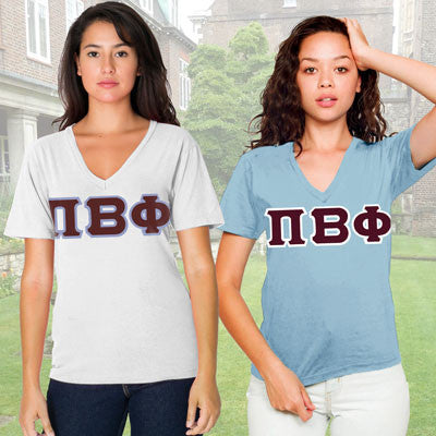 Pi Beta Phi Sorority V-Neck Shirt , 2-Pack Bundle Deal - TWILL