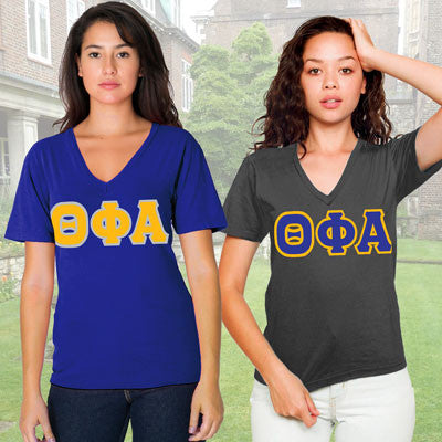 Theta Phi Alpha Sorority V-Neck Shirt , 2-Pack Bundle Deal - TWILL
