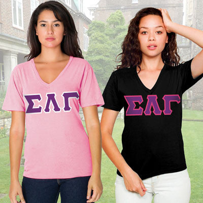 Sigma Lambda Gamma Sorority V-Neck Shirt , 2-Pack Bundle Deal - TWILL