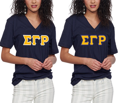 Sigma Gamma Rho Sorority V-Neck Shirt , 2-Pack Bundle Deal - TWILL