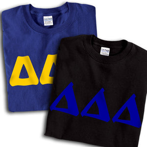 Delta Delta Delta T-Shirt, Printed 10 Fonts, 2-Pack Bundle Deal, G500 - CAD