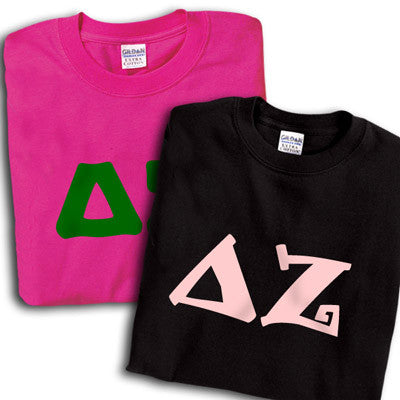 Delta Zeta T-Shirt, Printed 10 Fonts, 2-Pack Bundle Deal - G500 - CAD