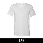 Alpha Sigma Phi Fraternity V-Neck T-Shirt (Vertical Letters) - Bella 3005 - TWILL