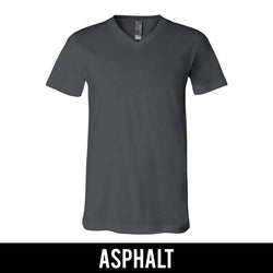 Alpha Sigma Alpha Sorority V-Neck Shirt (Vertical Letters) - Bella 3005 - TWILL