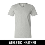 Alpha Phi Delta Fraternity V-Neck T-Shirt (Vertical Letters) - Bella 3005 - TWILL