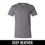 Delta Upsilon Fraternity V-Neck T-Shirt (Vertical Letters) - Bella 3005 - TWILL