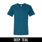 Alpha Phi Omega Fraternity V-Neck T-Shirt (Vertical Letters) - Bella 3005 - TWILL