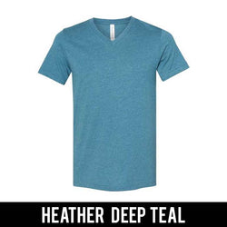 Delta Tau Delta Fraternity V-Neck T-Shirt (Vertical Letters) - Bella 3005 - TWILL