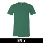 Sigma Kappa Sorority V-Neck Shirt (Vertical Letters) - Bella 3005 - TWILL