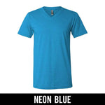 Tau Kappa Epsilon Fraternity V-Neck T-Shirt (Vertical Letters) - Bella 3005 - TWILL