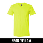 FIJI Fraternity V-Neck T-Shirt (Vertical Letters) - Bella 3005 - TWILL